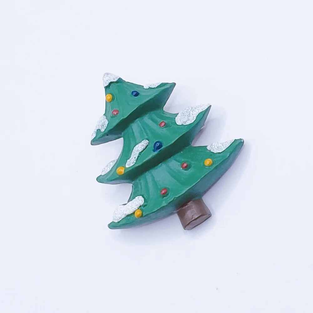 Festive Green Christmas Tree Brooch